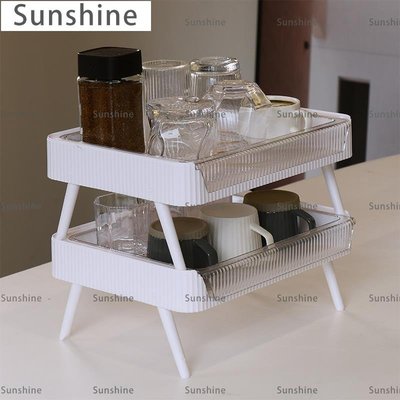 [Sunshine]瀝水杯架盈能多功能創意瀝水杯架家用托盤水杯架塑料輕奢可折疊桌面置物架