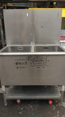 南門新舊餐飲設備手工水槽寵物洗滌雙水槽 厚板不鏽鋼超耐用的訂製 水槽