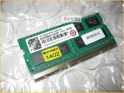 JULE 3C會社-創見 DDR3 1600 雙面 4G 4GB 終保/PC12800/JM1600KSN-4G 記憶體