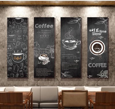 咖啡廳裝飾畫現代工業風咖啡館餐廳黑板畫奶茶店復古創意牆壁掛畫