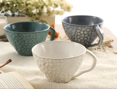 日本製 美濃燒 花卉圖案 花茶 咖啡杯 湯杯
