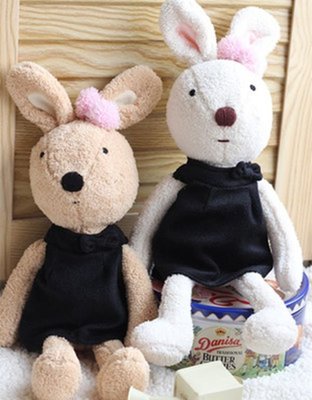 娃娃屋樂園~Le Sucre法國兔砂糖兔(絨布黑裙款)45cm450元/玩偶/桃園婚禮小物/彌月卡/彌月禮盒尿布蛋糕