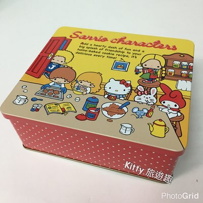 [Kitty 旅遊趣] 日本製 Hello Kitty 鐵盒 馬口鐵盒 凱蒂貓 置物盒 收納盒 禮物盒 方型鐵盒
