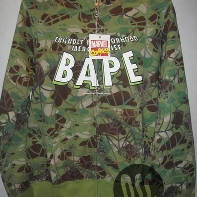 特價【NSS】APE BAPE MARVEL SPIDER MAN CAMO FULL ZIP HOODIE 連帽