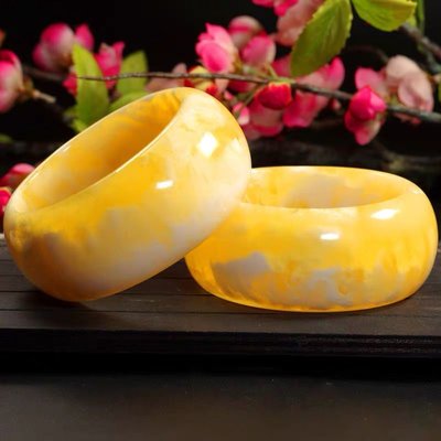 雞油黃蜜蠟手鐲琥珀老蜜手鏈手環送女友媽媽禮物波羅的海老蜜蠟