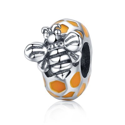 現貨Pandora 潘朵拉 S925純銀散珠蜂窩蜜蜂大孔珠子DIY手工串珠手鏈飾品配件明星同款熱銷