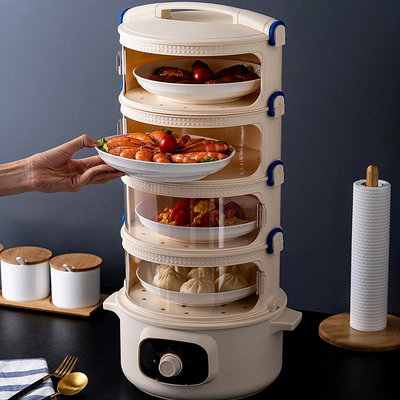 110V智能保溫菜罩新款家用加熱冬季飯菜食物罩折疊餐桌罩收納盒