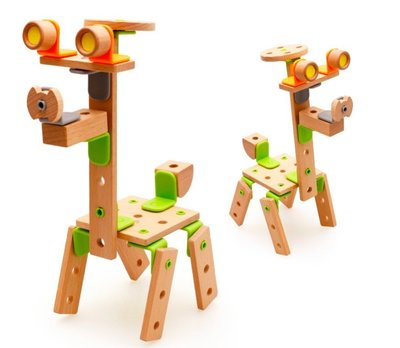【晴晴百寶盒】木製創意拼裝系列 多變組合直升機立體模型 木製螺母拆裝組合 益智遊戲 玩具 兒童早教 平價促銷 P034