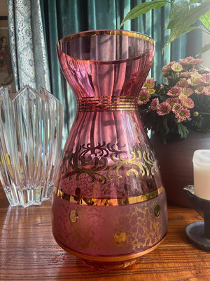 【中古】Bohemia水晶玻璃花瓶，捷克斯洛伐克原產，見原盒