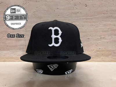 New Era x MLB Boston Red Sox 9Fifty 美國職棒波士頓紅襪隊黑底白字後扣棒球帽