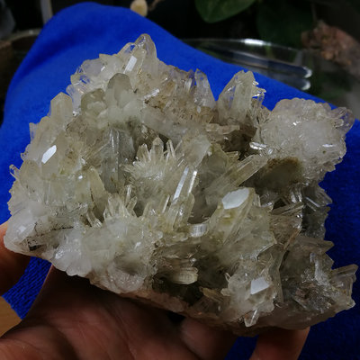 [友克鑫礦業]ac1288約重585g-通靈水晶 白水晶簇 水晶柱 原礦