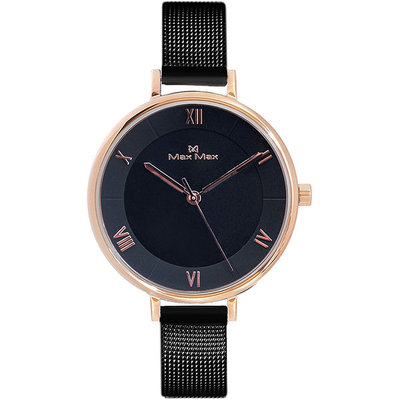 ∥ 國王時計 ∥ MAX MAX MAS7028-1 玫瑰金黑面時尚腕錶