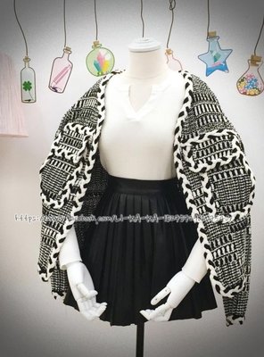 韓國東大門 chanel 小香風 編織 短毛衣外套 微甜美可愛 氣質雙口袋 麻花針織外套 開襟衫