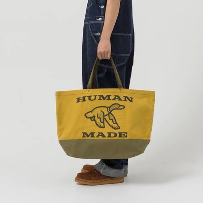 【熱賣精選】現貨HUMAN MADE Tote Bag Large大號飛鴨帆布托特包手拿包