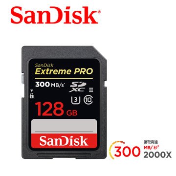 【捷修電腦。士林】SanDisk ExtremePRO SDXC (U3) 記憶卡 128GB 300MB $ 9980