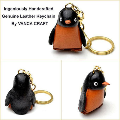 鑰匙扣 日本vanca craft革物語手工真皮海洋螃蟹企鵝鑰匙扣手帳裝飾掛件