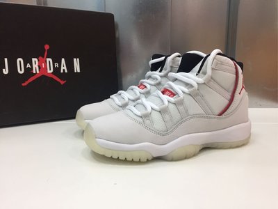 Nike Air Jordan 11 Retro GS Platinum Tint 378038-016 白紅 麂皮 兔寶寶 高筒 現貨4y-5.5y 女鞋