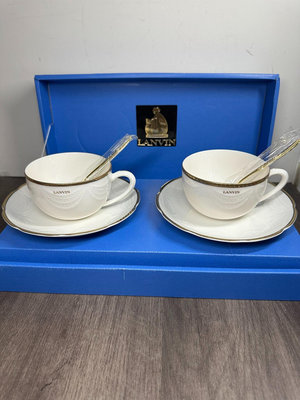Lanvin 古董骨瓷茶杯咖啡杯對杯 套裝