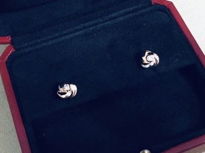 Cartier Trinity 鑲鑽耳環 ❤️二手真品/專櫃正品❤️附專櫃保證書❤️98新