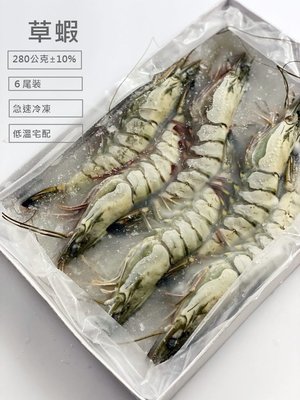 【魚仔海鮮】草蝦(6尾) 280g±10% 草蝦6p 草蝦6尾 馬來西亞草蝦 草蝦 6尾草蝦 海鮮 冷凍食品 辦桌 烤肉