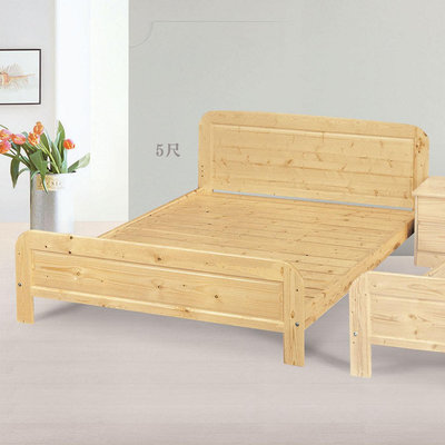 【在地人傢俱】24 輕鬆購-百松木實木5尺雙人床台/床架~實木床板條 GD101-1