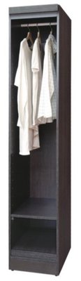 【風禾家具】KF-V25-1@工業風黑鐵刀色開放式1.3尺單吊衣櫃【台中市區免運送到家】衣櫥邊櫃 收納層櫃 台灣製造傢俱
