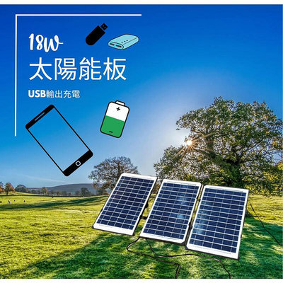廠家出貨太陽能板 5V 18W USB接口 可充手機 手機充電 手機充 登山充電 露營充電 太陽能供電 防雨水 QC3.