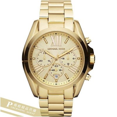 雅格時尚精品代購 Michael Kors腕錶 MK5605香檳金 不鏽鋼 三眼 經典手錶 美國代購