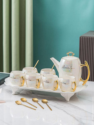 北歐輕奢陶瓷杯子水杯茶壺水壺茶杯茶具套裝家用客廳水具簡約現代