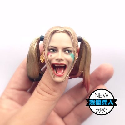 收藏模型 1:6 小丑女 哈利奎因 笑臉頭雕 高質量版 頭發可拆