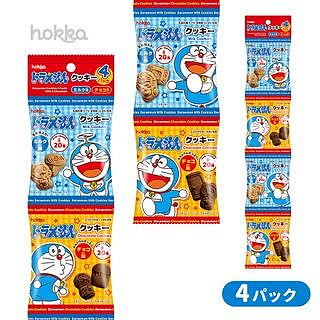 +東瀛go+HOKKA 4連 哆啦A夢 造型餅乾 小叮噹 可可 牛奶 雙口味 造型四連餅 日本進口 北陸製果 四連餅