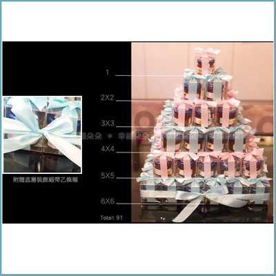 幸福朵朵【甜蜜蜜「透明盒裝」瑞士進口hero蜂蜜小禮盒 x 91盒 (Tiffany色+粉色緞帶)-送客婚禮小物