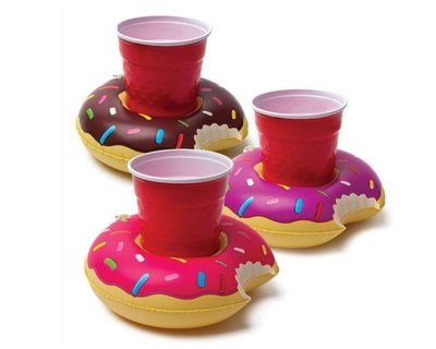 (1707-S1)庫存出清特價優惠甜甜圈杯座/泳游池漂浮杯墊/兒童玩具杯墊/造型杯座/環保充氣兒童玩具杯墊/甜甜圈杯墊
