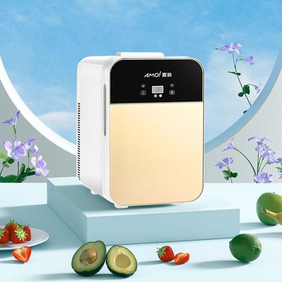 新款 Amoi夏新迷你小冰箱小型家用學生宿舍單人兩用冷藏車載冰箱*熱銷~特賣