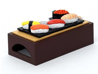 10701c 日本進口 好品質 限量品 日式有趣鮪魚鮭魚卵鮮蝦握壽司米飯桌上衛生紙盒紙巾盒面紙盒擺設品擺件禮品禮物