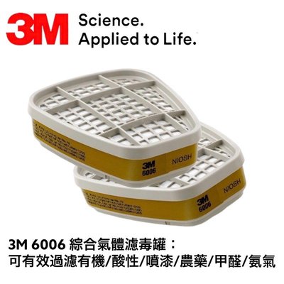3M濾毒罐 6006 山田安全防護 防毒面具濾毒罐 (2入/包)