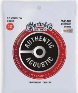 Martin吉他弦 Martin MA540T 全新專利技術 Phosphor Bronze 磷青銅 紅銅 12-54