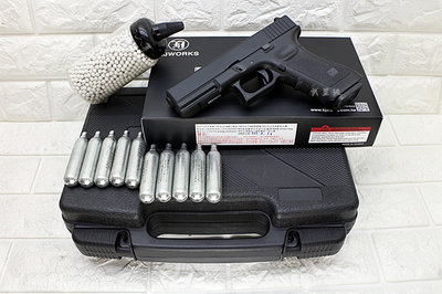 台南 武星級 KJ KP17 GLOCK G17 手槍 CO2槍 + CO2小鋼瓶 + 奶瓶 + 槍盒 ( 葛拉克克拉克