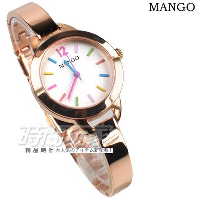(活動價) MANGO 彩色時刻極簡淑女錶 不銹鋼 纖細女腕錶 玫瑰金 MA6693L-80R【時間玩家】