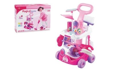 哈哈玩具屋~兒童玩具 扮家家酒系列 清潔 打掃 仿真 推車 玩具