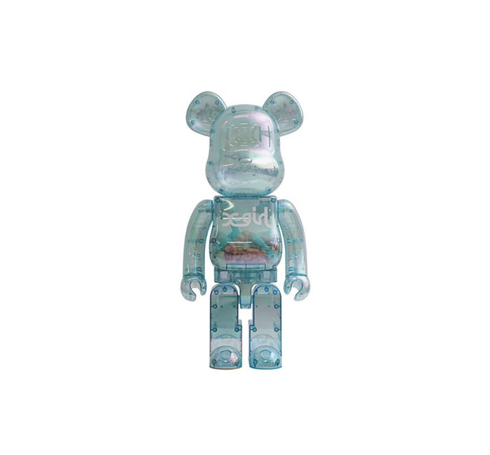 Be@rbrick X-Girl 第三代2021 藍色400+100% 積木熊庫柏力克熊