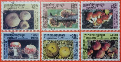 柬埔寨郵票舊票套票 2001 Mushrooms 2001