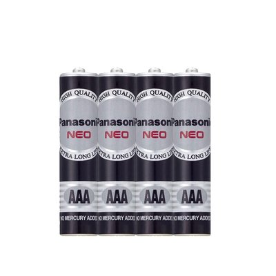 【國際牌Panasonic】碳鋅電池4號AAA電池4顆裝(R03NNT/1.5V黑錳電池/乾電池/公司貨)