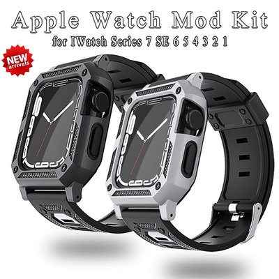 Tpu 保護殼矽膠手鍊錶帶+錶殼兼容 Apple Watch 44 毫米 45 毫米 42 毫米 40/38 毫米 iw