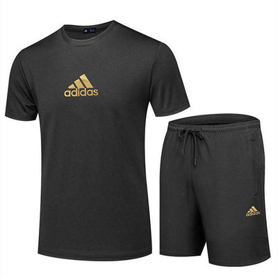 Adidas阿迪達斯運動套裝男2020夏季新款跑步健身速干短袖T恤短褲3