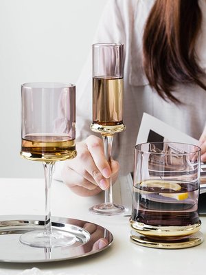 【熱賣精選】歐式電鍍玻璃杯創意紅酒香檳杯家用葡萄酒杯家用高腳杯#玻璃杯#酒杯#水杯#茶杯#杯子套裝