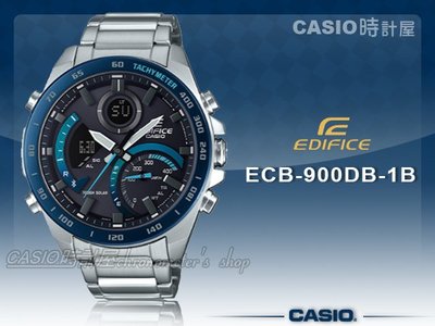 CASIO 時計屋  ECB-900DB-1B CASIO 太陽能雙顯男錶  智能手機連接 防水100m