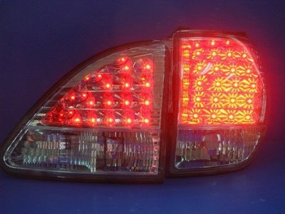 小亞車燈╠ 全新超級亮凌志LEXUS-RX300晶鑽.燻黑.紅黑.紅白LED尾燈4件組