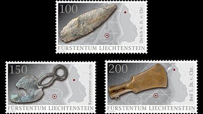 2016年列支敦士登Utensils區考古郵票（打凸）