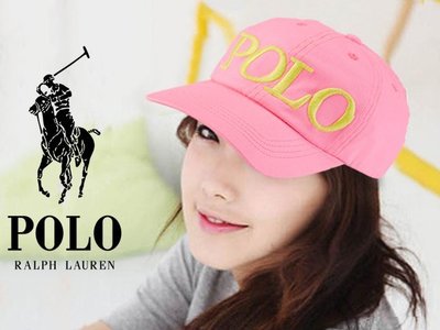 特價899 Polo Ralph Lauren Hat 粉紅色女孩Logo運動休閒鴨舌帽棒球帽遮陽防曬 愛Coach包包